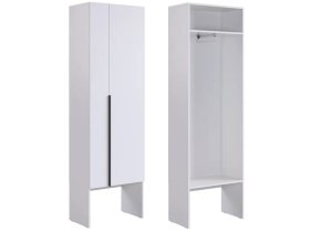 Шкаф двухдверный L600 Баско белое дерево в Советском - sovetskij.mebel-tymen.ru | фото