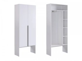 Шкаф двухдверный L800 Баско белое дерево в Советском - sovetskij.mebel-tymen.ru | фото