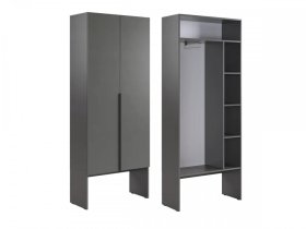 Шкаф двухдверный L800 Баско графит в Советском - sovetskij.mebel-tymen.ru | фото