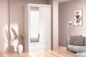 Шкаф-купе 008, двухдверный, с ящиками, бодега белая Диал в Советском - sovetskij.mebel-tymen.ru | фото