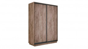 Шкаф-купе 2-х дверный «Румер-2» Дуб Крафт Табачный, Черный профиль в Советском - sovetskij.mebel-tymen.ru | фото