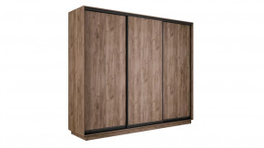 Шкаф-купе 3-х дверный «Румер-2» Дуб Крафт Табачный, Черный профиль в Советском - sovetskij.mebel-tymen.ru | фото