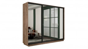 Шкаф-купе 3-х дверный «Румер-2» Дуб Крафт Табачный, Зеркало, Черный профиль в Советском - sovetskij.mebel-tymen.ru | фото