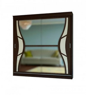 Шкаф-купе БАБОЧКА (ш2000*г600*в2200мм), ЛДСП венге, зеркало-лакобель беж в Советском - sovetskij.mebel-tymen.ru | фото