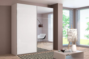 Шкаф-купе Иннэс-5 двухдверный с зеркалом 2000 мм Белый глянец в Советском - sovetskij.mebel-tymen.ru | фото