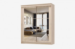 Шкаф-купе ОРИОН (ш2000*г600*в2200мм), ЛДСП дуб сонома, зеркало в Советском - sovetskij.mebel-tymen.ru | фото