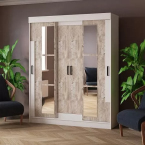 Шкаф-купе ТВИСТ (ш1700*г530*в2100мм), ЛДСП Белый/Дуб юкон в Советском - sovetskij.mebel-tymen.ru | фото