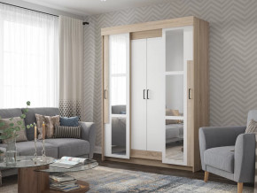 Шкаф купе Victor с зеркалами Сонома-Белый в Советском - sovetskij.mebel-tymen.ru | фото