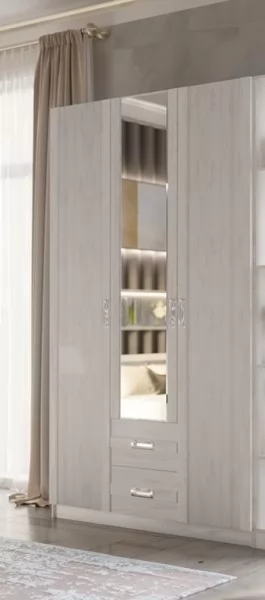 Шкаф ПШ-1 1500 с зеркалом Сабрина-2 Ясень анкор светлый в Советском - sovetskij.mebel-tymen.ru | фото