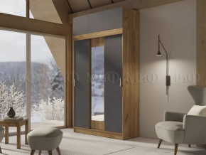 Шкаф с антресолью Басямиф, графит/дуб крафт в Советском - sovetskij.mebel-tymen.ru | фото