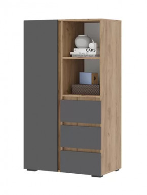 Шкаф ШК 03 Хелен Серый графит/дуб крафт золото в Советском - sovetskij.mebel-tymen.ru | фото