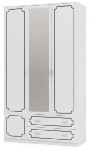 Шкаф ШР-3 "Лакированный белый жемчуг" с зеркалом в Советском - sovetskij.mebel-tymen.ru | фото