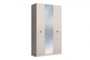Шкаф з-х дверный с зеркалом "Капри" Сатин/Сатин в Советском - sovetskij.mebel-tymen.ru | фото