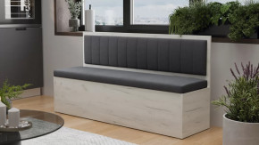 Скамья прямая «Берген» Дуб Крафт белый, Велюр Серый в Советском - sovetskij.mebel-tymen.ru | фото