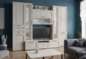 СОФИЯ Гостиная, ЛДСП Дуб крафт белый/ рамка МДФ Дуб крафт белый в Советском - sovetskij.mebel-tymen.ru | фото