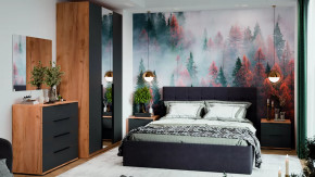 Спальный гарнитур «Джоли» №1 Дуб Крафт золотой, Графит матовый, Велюр Графит в Советском - sovetskij.mebel-tymen.ru | фото