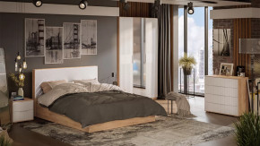 Спальный гарнитур «Хилтон» №1 Дуб Крафт золотой, Белый матовый в Советском - sovetskij.mebel-tymen.ru | фото