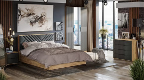 Спальный гарнитур «Хилтон» №1 Дуб Крафт золотой, Графит матовый в Советском - sovetskij.mebel-tymen.ru | фото