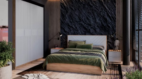 Спальный гарнитур «Хилтон» №2 Дуб Крафт золотой, Белый матовый в Советском - sovetskij.mebel-tymen.ru | фото