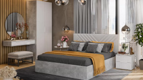 Спальный гарнитур «Хилтон» №3 Ателье светлый, Белый матовый в Советском - sovetskij.mebel-tymen.ru | фото