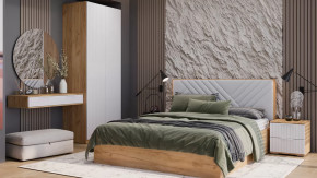 Спальный гарнитур «Хилтон» №3 Дуб Крафт золотой, Белый матовый в Советском - sovetskij.mebel-tymen.ru | фото