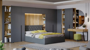 Спальный гарнитур «Порто» №3 Яблоня Беллуно, Графит софт, Велюр Confetti Stone в Советском - sovetskij.mebel-tymen.ru | фото