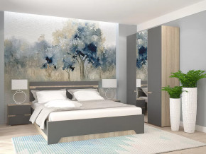 Спальный гарнитур с 3-х створчатым шкафом Анталия Сонома-Графит софт в Советском - sovetskij.mebel-tymen.ru | фото