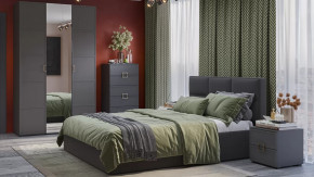 Спальный гарнитур «Стелла» №3 Серый вулкан, Фон серый, Велюр Графит в Советском - sovetskij.mebel-tymen.ru | фото