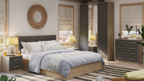 Спальный гарнитур «Сэнди» №3 Вяз благородный, Серый вулкан, Велюр Графит в Советском - sovetskij.mebel-tymen.ru | фото