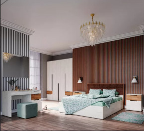 Спальня №1 ЛИЛЛЬ, ЛДСП Дуб крафт белый/Дуб крафт табачный в Советском - sovetskij.mebel-tymen.ru | фото