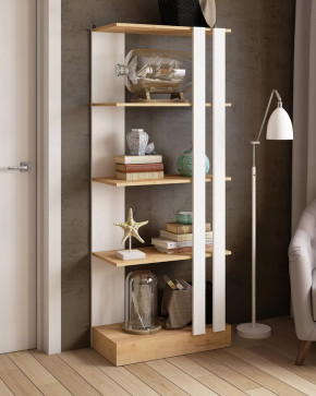 Стеллаж СТМ-2 (ш700*г366*в1766мм), ЛДСП Белый/ЛДСП Дуб крафт золотой в Советском - sovetskij.mebel-tymen.ru | фото