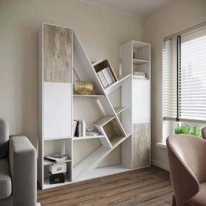 Стеллаж СТМ-3 (ш1800*г300*в2120мм), ЛДСП Белый-Дуб юкон в Советском - sovetskij.mebel-tymen.ru | фото