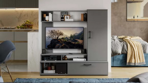 Стенка «Сиена» Графит Серый в Советском - sovetskij.mebel-tymen.ru | фото