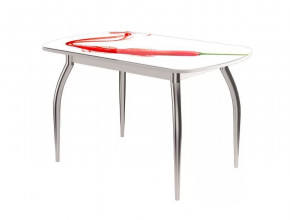 Стол Бостон-2 ф/п Чили, 1100*700 мм, белый/хром триумф в Советском - sovetskij.mebel-tymen.ru | фото