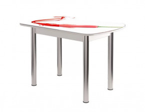 Стол Бостон-2 ф/п Чили, 900*600 мм, белый/хром брифинг в Советском - sovetskij.mebel-tymen.ru | фото