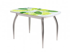 Стол Бостон-2 ф/п Лайм, 1100*700 мм, белый/хром триумф в Советском - sovetskij.mebel-tymen.ru | фото