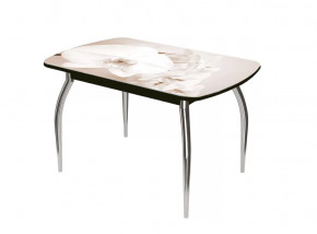 Стол Бостон-2 ф/п Лунная орхидея, 1100*700 мм, венге/хром триумф в Советском - sovetskij.mebel-tymen.ru | фото