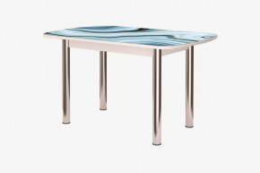 Стол Бостон 2, фотопечать Агат, белый/хром в Советском - sovetskij.mebel-tymen.ru | фото