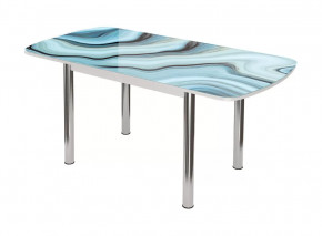 Стол Бостон-3 раздвижной, фотопечать Агат/белый/хром брифинг в Советском - sovetskij.mebel-tymen.ru | фото