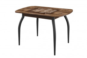 Стол Бостон 900*600 мм, фотопечать Капучино/ черный триумф в Советском - sovetskij.mebel-tymen.ru | фото