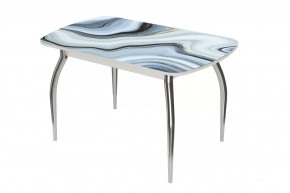 Стол Бостон ф/п Агат, 900*600 мм, белый/хром триумф в Советском - sovetskij.mebel-tymen.ru | фото