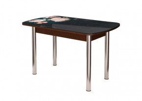 Стол Бостон, ф/п Цветы на мраморе/венге/хром брифинг в Советском - sovetskij.mebel-tymen.ru | фото