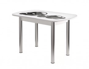 Стол Бостон, ф/п Шары, 900*600 мм, белый/опоры брифинг хром в Советском - sovetskij.mebel-tymen.ru | фото