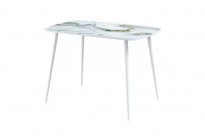 Стол Бостон Лайт 2, фотопечать Оникс лазурный/опоры белые в Советском - sovetskij.mebel-tymen.ru | фото