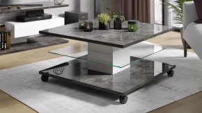 Стол журнальный «Diamond» тип 1 Белый/Ателье темный глянец в Советском - sovetskij.mebel-tymen.ru | фото