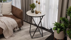 Стол журнальный ДП 1-03-05 исп. 2 Черный/Стекло с рисунком Песок в Советском - sovetskij.mebel-tymen.ru | фото