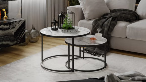 Стол журнальный «Вега» Черный, Стекло белый мрамор в Советском - sovetskij.mebel-tymen.ru | фото