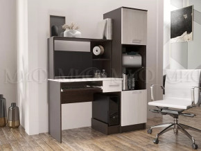 Стол компьютерный №3 с пеналом Дуб беленый/Дуб венге в Советском - sovetskij.mebel-tymen.ru | фото