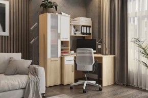 Стол компьютерный Лайт К1 дуб сонома/белый в Советском - sovetskij.mebel-tymen.ru | фото