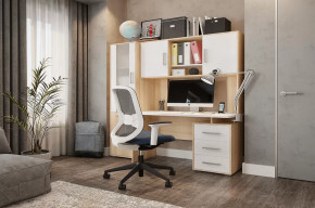 Стол компьютерный Лайт К3 дуб сонома/белый в Советском - sovetskij.mebel-tymen.ru | фото